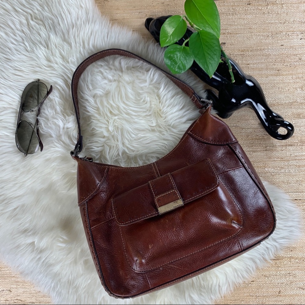🍁 Fossil Cognac Leather Shoulderbag/Handbag